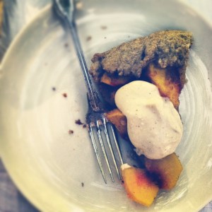 peach galette slice