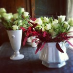 holiday spray rose centerpiece