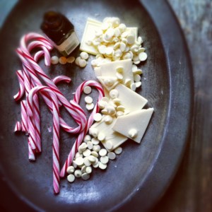 candy cane with white chocolate