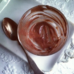 empty chocolate mousse