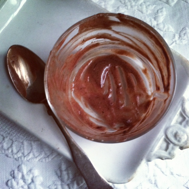 empty chocolate mousse