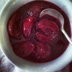 poached plums